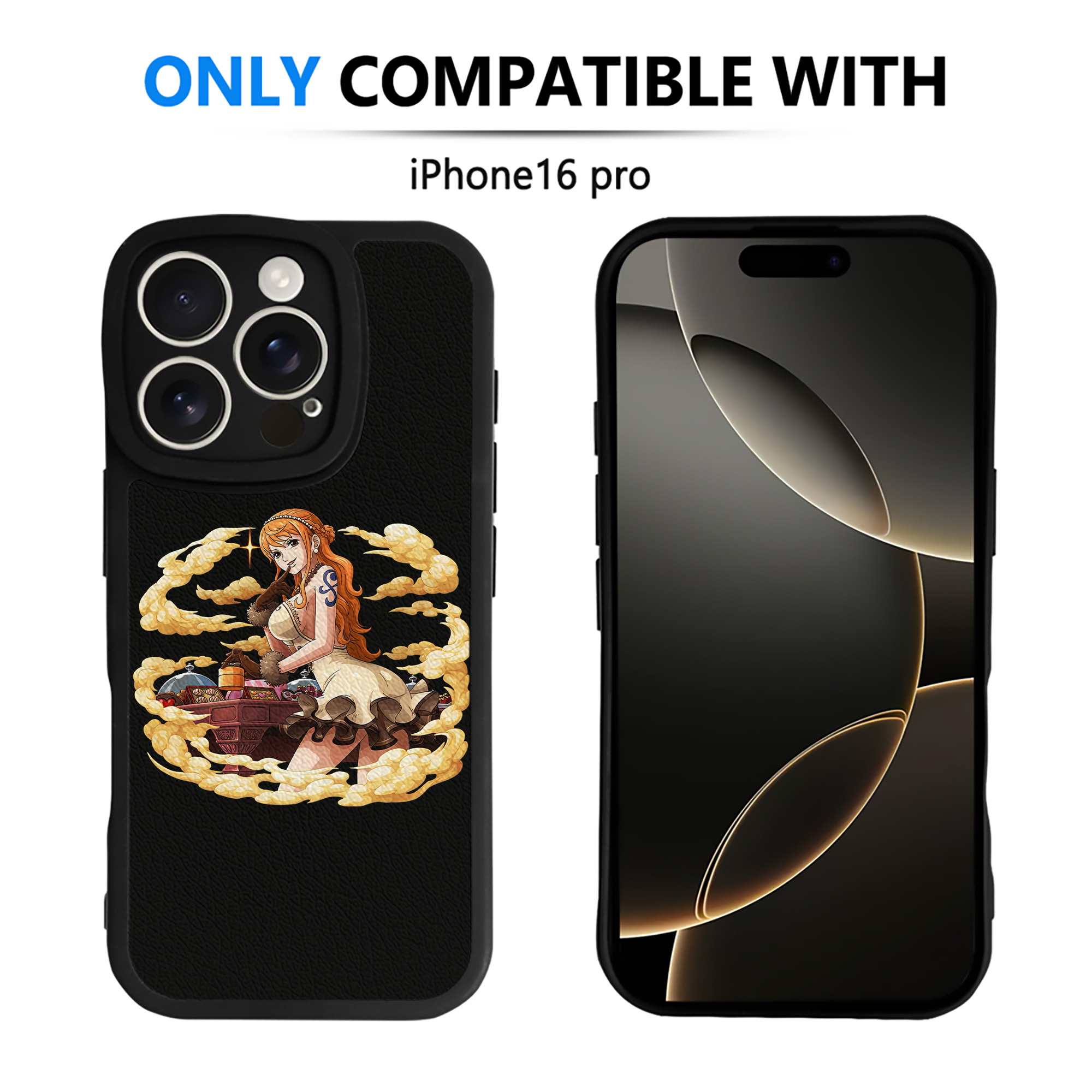 （画像用） ワンピース ナミ ONE PIECE Nami 【iPhone 16シリーズ対応】シリコンスマホケース（レザー調） 材質：シリコン